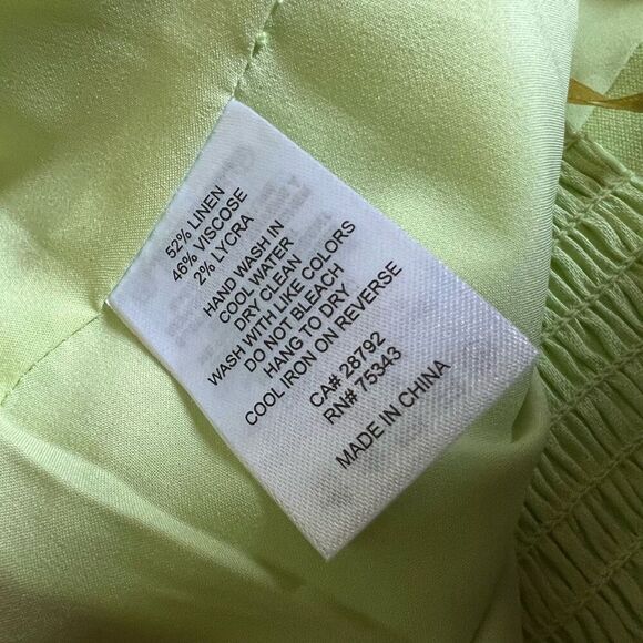 House of Harlow 1960 Linen Blend Smocked Back Halter Top in Lime, Women’s 6 - Picture 5 of 8